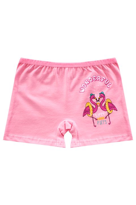 %100 Pamuk Renkli Boxer Kız Çocuk Külot Öts 8235 - 2